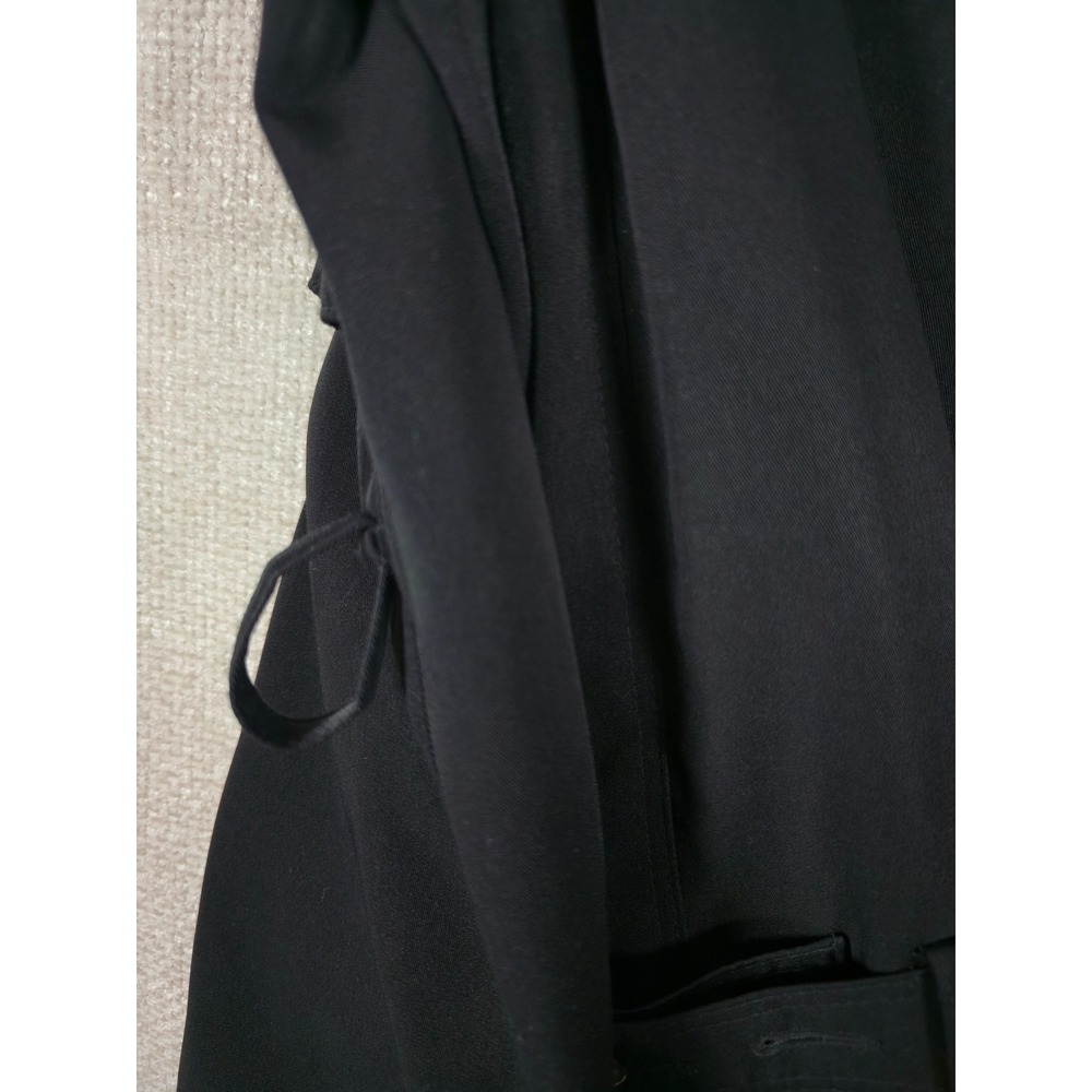 Fleet Street Womens Black Double Breasted Trench Coat Sz 6 *MISSING BELT* - Picture 8 of 10